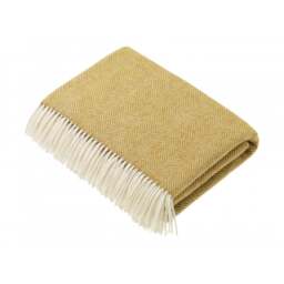 Bronte By Moon Merino Lambswool Herringbone Throw - Gold