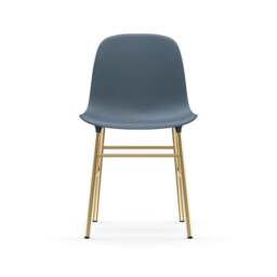 Normann Copenhagen Form Chair - Blue - Brass Legs Shell Colour: Blue, Leg Colour: Brass - thumbnail 2