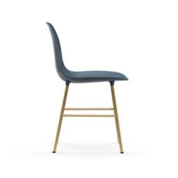 Normann Copenhagen Form Chair - Blue - Brass Legs Shell Colour: Blue, Leg Colour: Brass - thumbnail 3