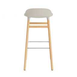 Normann Copenhagen Form Barstool - Wood - 75cm - Light Grey - Oak Legs Shell Colour: Light Grey, Leg Colour: Oak - thumbnail 4
