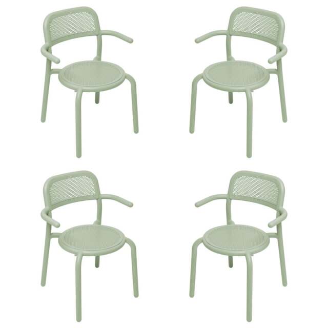 Fatboy Set of 4 Toni Stackable Garden Armchairs - Mist Green Colour: Mist Green - image 1