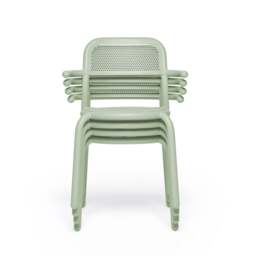 Fatboy Set of 4 Toni Stackable Garden Armchairs - Mist Green Colour: Mist Green - thumbnail 2