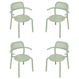 Fatboy Set of 4 Toni Stackable Garden Armchairs - Mist Green Colour: Mist Green - thumbnail 1