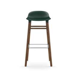 Normann Copenhagen Form Barstool - Wood - 75cm - Green - Walnut Legs Shell Colour: Green, Leg Colour: Walnut - thumbnail 2