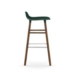 Normann Copenhagen Form Barstool - Wood - 75cm - Green - Walnut Legs Shell Colour: Green, Leg Colour: Walnut - thumbnail 3