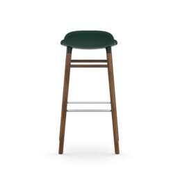 Normann Copenhagen Form Barstool - Wood - 75cm - Green - Walnut Legs Shell Colour: Green, Leg Colour: Walnut - thumbnail 4