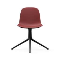 Normann Copenhagen Form Chair Swivel - 4 Leg - Red - Black Legs Shell Colour: Red, Leg Colour: Black - thumbnail 2