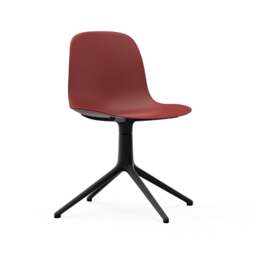 Normann Copenhagen Form Chair Swivel - 4 Leg - Red - Black Legs Shell Colour: Red, Leg Colour: Black - thumbnail 1