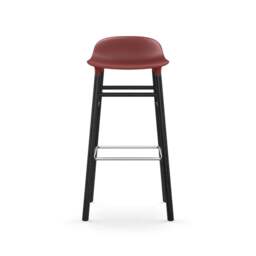 Normann Copenhagen Form Barstool - Wood - 75cm - Red - Black Oak Legs Shell Colour: Red, Leg Colour: Black Oak - thumbnail 2