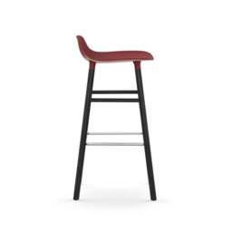 Normann Copenhagen Form Barstool - Wood - 75cm - Red - Black Oak Legs Shell Colour: Red, Leg Colour: Black Oak - thumbnail 3