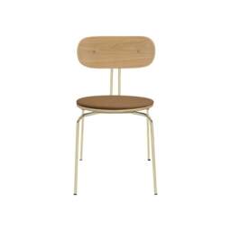 Umage Curious Dining Chair - Oak - Brass Legs - Sugar Brown Cushion Leg Colour: Brass Legs, Colour: Sugar Brown - thumbnail 2