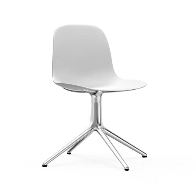 Normann Copenhagen Form Chair Swivel - 4 Leg - White - Aluminium Legs Shell Colour: White, Leg Colour: Aluminium - image 1