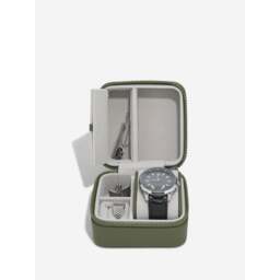 Stackers Canvas Watch &amp Jewellery Box - Green Colour: Green