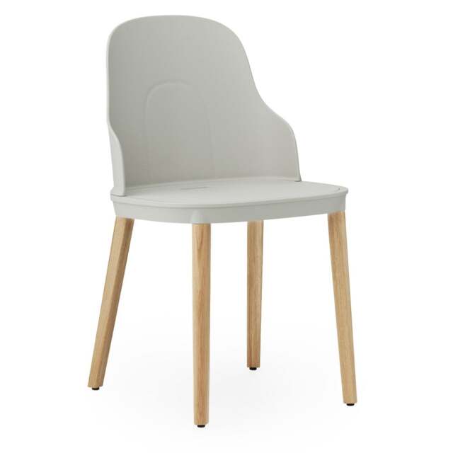 Normann Copenhagen Allez Chair - Warm Grey - Lacquered Oak Legs - Polyamide Seat Colour: Warm Grey, Leg Colour: Lacquered Oak, Seat Option: Polyamide - image 1