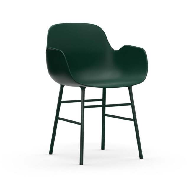 Normann Copenhagen Form Armchair - Green - Green Legs Shell Colour: Green, Leg Colour: Matching Shell Colour - image 1