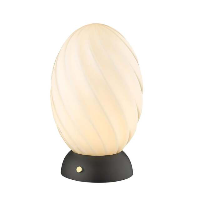Halo Design Twist Table Lamp - Egg - Opal Glass - Black Colour: Black - image 1