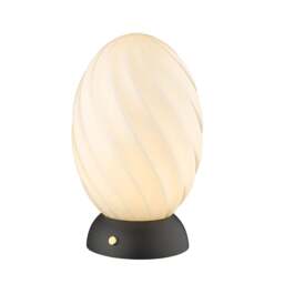 Halo Design Twist Table Lamp - Egg - Opal Glass - Black Colour: Black - thumbnail 1