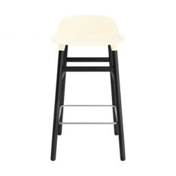 Normann Copenhagen Form Barstool - Wood - 65cm - Cream - Black Oak Legs Shell Colour: Cream, Leg Colour: Black Oak - thumbnail 2