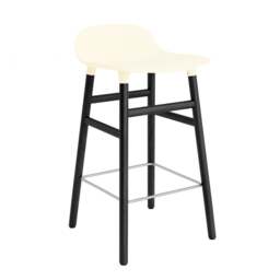 Normann Copenhagen Form Barstool - Wood - 65cm - Cream - Black Oak Legs Shell Colour: Cream, Leg Colour: Black Oak - thumbnail 1