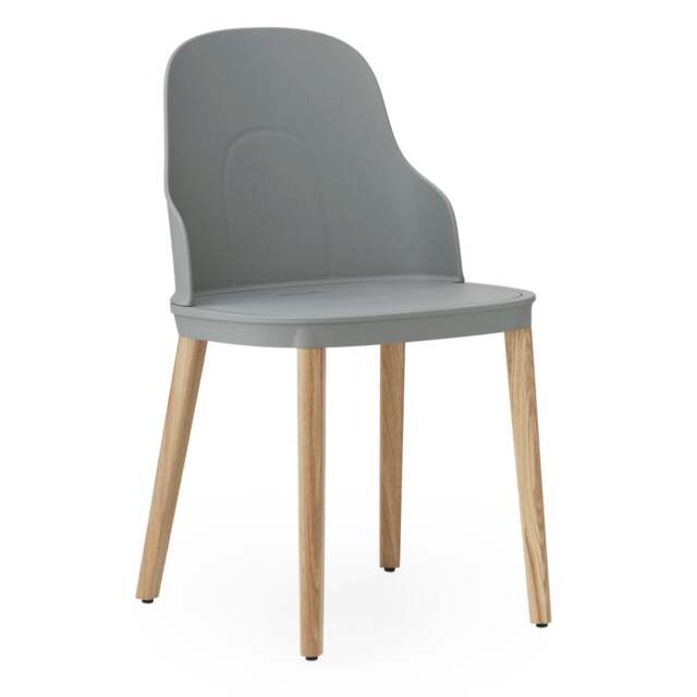 Normann Copenhagen Allez Chair - Grey - Lacquered Oak Legs - Polyamide Seat Colour: Grey, Leg Colour: Lacquered Oak, Seat Option: Polyamide - image 1