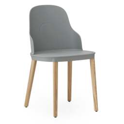 Normann Copenhagen Allez Chair - Grey - Lacquered Oak Legs - Polyamide Seat Colour: Grey, Leg Colour: Lacquered Oak, Seat Option: Polyamide - thumbnail 1