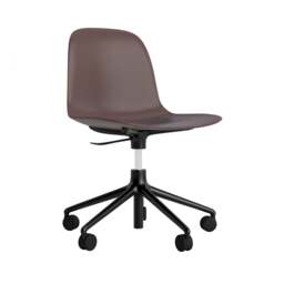 Normann Copenhagen Form Chair Swivel - 5 Wheel - Gas Lift - Brown - Black Legs Shell Colour: Brown, Leg Colour: Black