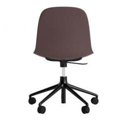 Normann Copenhagen Form Chair Swivel - 5 Wheel - Gas Lift - Brown - Black Legs Shell Colour: Brown, Leg Colour: Black - thumbnail 4