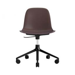 Normann Copenhagen Form Chair Swivel - 5 Wheel - Gas Lift - Brown - Black Legs Shell Colour: Brown, Leg Colour: Black - thumbnail 2