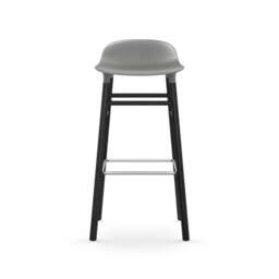 Normann Copenhagen Form Barstool - Wood - 75cm - Grey - Black Oak Legs Shell Colour: Grey, Leg Colour: Black Oak - thumbnail 2