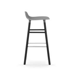 Normann Copenhagen Form Barstool - Wood - 75cm - Grey - Black Oak Legs Shell Colour: Grey, Leg Colour: Black Oak - thumbnail 3