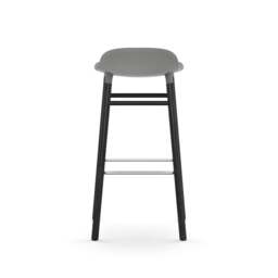 Normann Copenhagen Form Barstool - Wood - 75cm - Grey - Black Oak Legs Shell Colour: Grey, Leg Colour: Black Oak - thumbnail 4