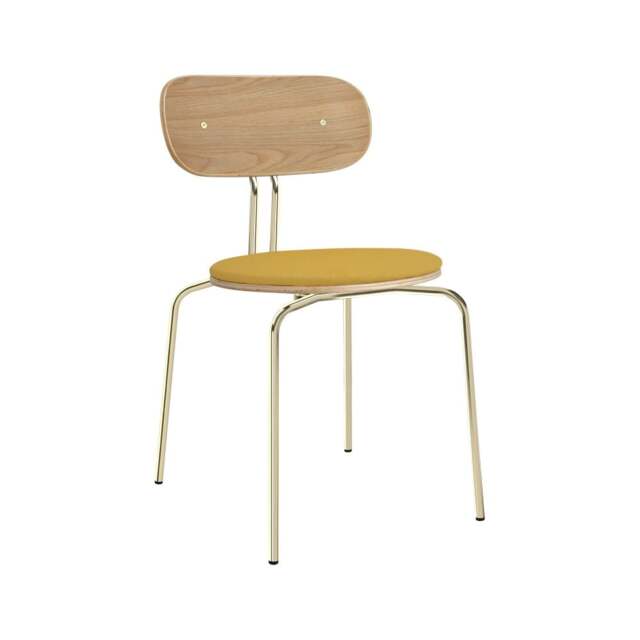 Umage Curious Dining Chair - Oak - Brass Legs - Curry Sun Cushion Leg Colour: Brass Legs, Colour: Curry Sun - image 1