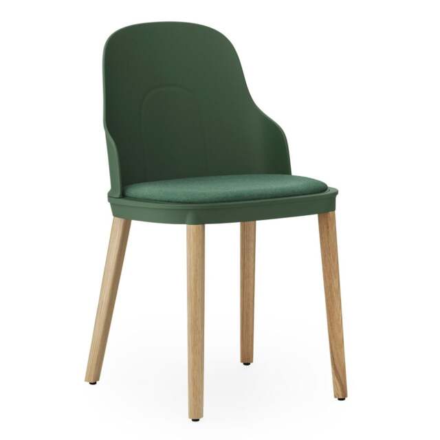 Normann Copenhagen Allez Chair - Park Green - Lacquered Oak Legs - Park Green/MLF29 Indoor Upholstered Seat Colour: Park Green, Leg Colour: Lacquered - image 1