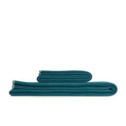 Tweedmill Textiles Plain Fleece Throw with Blanket Stitch - Teal - Large Colour: Teal, Size: Large 145x200cm