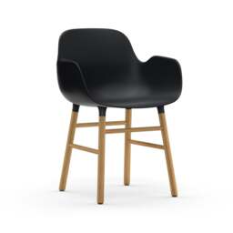 Normann Copenhagen Form Armchair - Black - Oak Legs Shell Colour: Black, Leg Colour: Oak - thumbnail 1