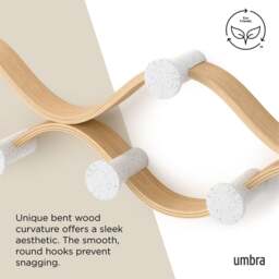 Umbra Montage 6 Hook Coat Rack - White/Natural - thumbnail 7