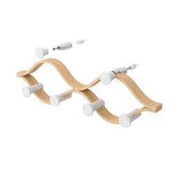 Umbra Montage 6 Hook Coat Rack - White/Natural - thumbnail 5