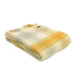 Tweedmill Textiles Pure New Wool Meadow Check Throw - Yellow
