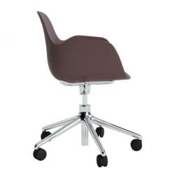 Normann Copenhagen Form Armchair Swivel - 5 Wheel - Gas Lift - Brown - Aluminium Legs Shell Colour: Brown, Leg Colour: Aluminium - thumbnail 3