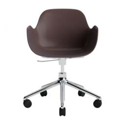Normann Copenhagen Form Armchair Swivel - 5 Wheel - Gas Lift - Brown - Aluminium Legs Shell Colour: Brown, Leg Colour: Aluminium - thumbnail 2