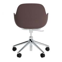 Normann Copenhagen Form Armchair Swivel - 5 Wheel - Gas Lift - Brown - Aluminium Legs Shell Colour: Brown, Leg Colour: Aluminium - thumbnail 4