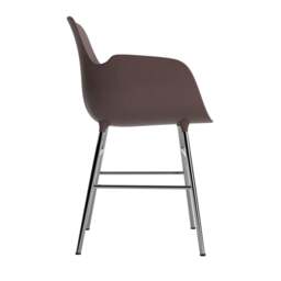 Normann Copenhagen Form Armchair - Brown - Chrome Legs Shell Colour: Brown, Leg Colour: Chrome - thumbnail 3