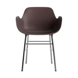 Normann Copenhagen Form Armchair - Brown - Chrome Legs Shell Colour: Brown, Leg Colour: Chrome - thumbnail 2