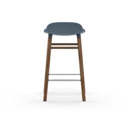 Normann Copenhagen Form Barstool - Wood - 65cm - Blue - Walnut Legs Shell Colour: Blue, Leg Colour: Walnut - thumbnail 4