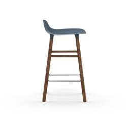 Normann Copenhagen Form Barstool - Wood - 65cm - Blue - Walnut Legs Shell Colour: Blue, Leg Colour: Walnut - thumbnail 3