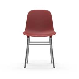Normann Copenhagen Form Chair - Red - Chrome Legs Shell Colour: Red, Leg Colour: Chrome - thumbnail 2