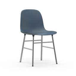 Normann Copenhagen Form Chair - Blue - Chrome Legs Shell Colour: Blue, Leg Colour: Chrome - thumbnail 1