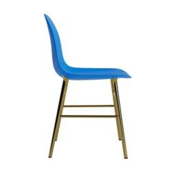 Normann Copenhagen Form Chair - Bright Blue - Brass Legs Shell Colour: Bright Blue, Leg Colour: Brass - thumbnail 3