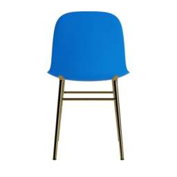Normann Copenhagen Form Chair - Bright Blue - Brass Legs Shell Colour: Bright Blue, Leg Colour: Brass - thumbnail 4