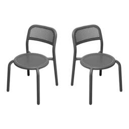 Fatboy Set of 2 Toni Stackable Garden Armchairs - Anthracite Colour: Anthracite - thumbnail 1